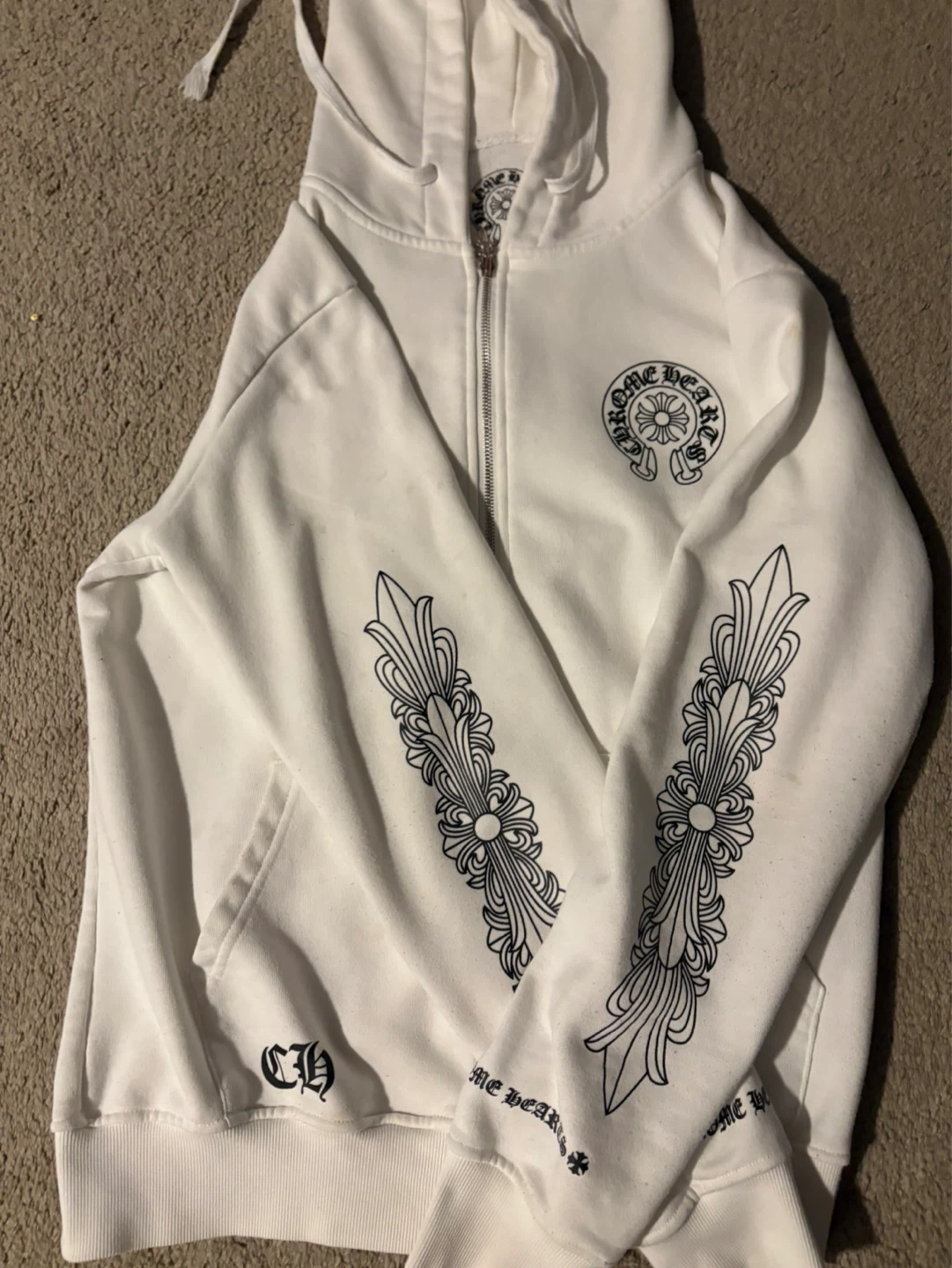 White chrome hearts hoodie
