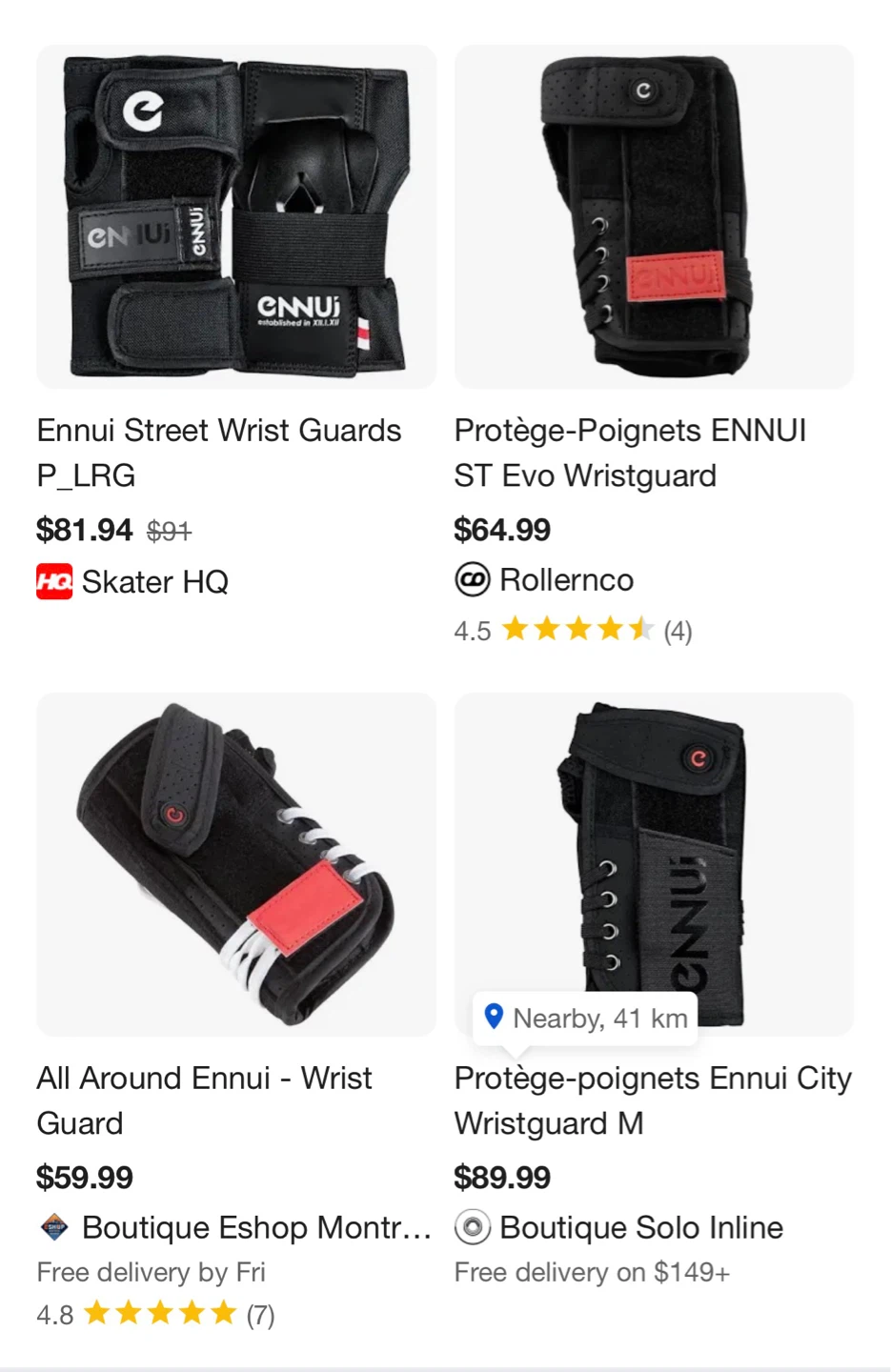 Ennui ST Wrist Strap Padded Wrist Guards Double Black size large - photo 4