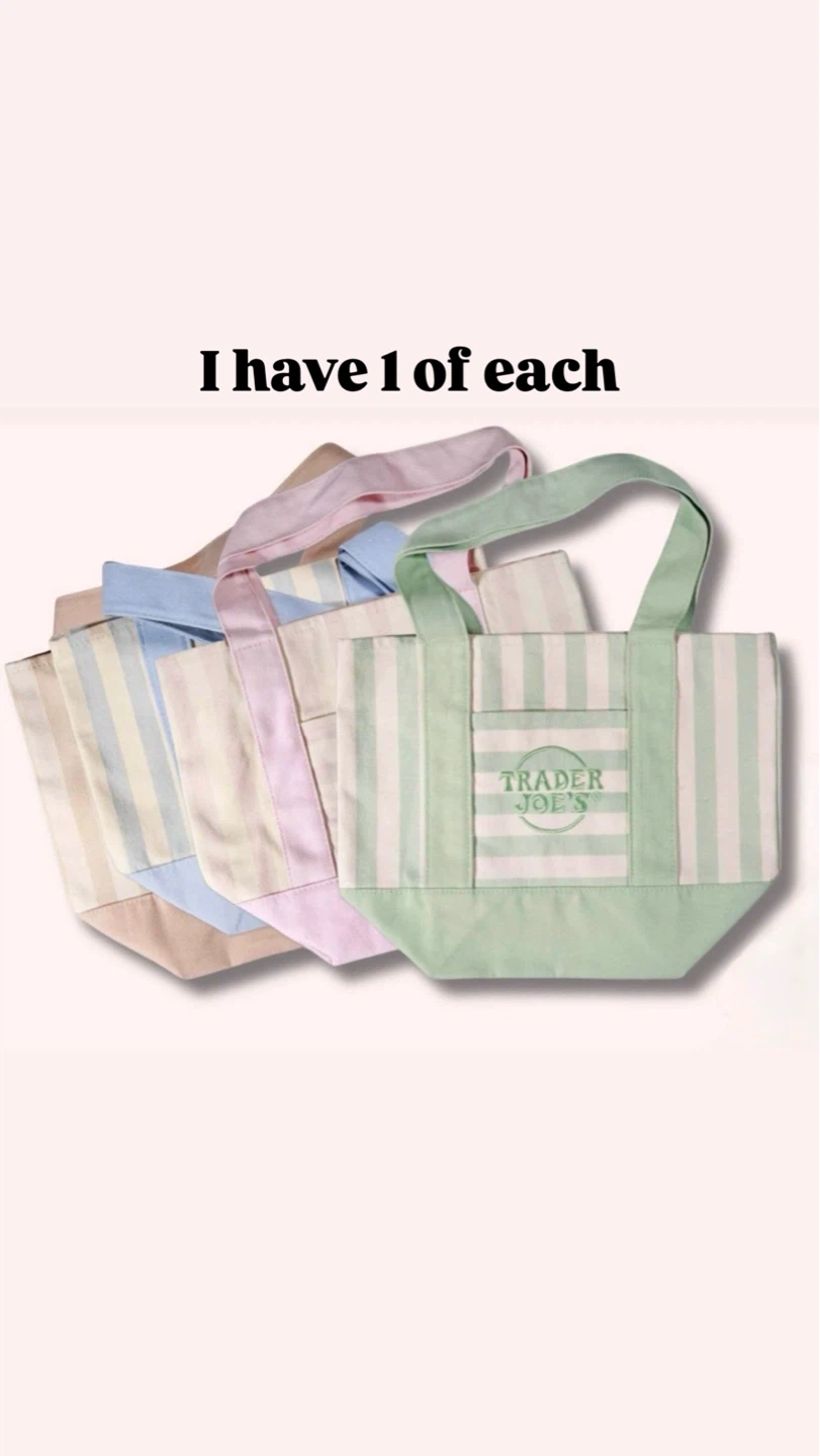 Trader Joe's Striped Mini Tote Bags