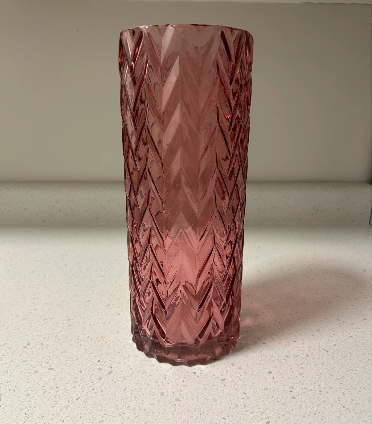 Pink Textured Glass Vase