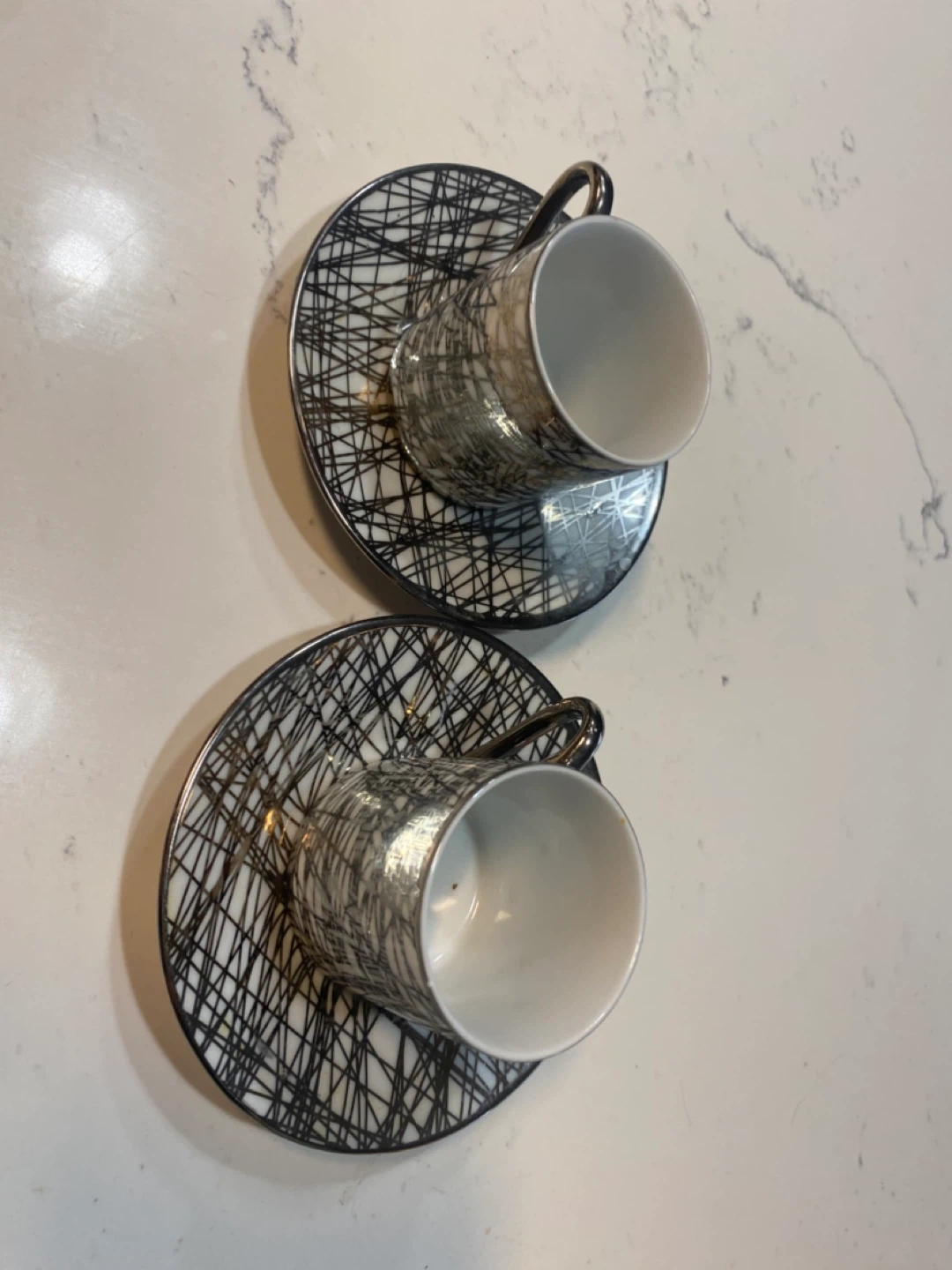 Set of 2 Espresso Cups, turkish coffee cups and Saucers - photo 3