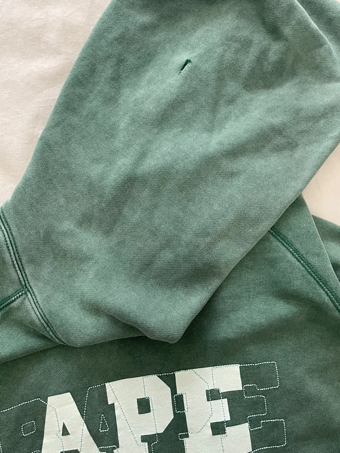 A Bathing Ape Washed Effect Relaxed Fit Pullover Hoodie - Size L - photo 4