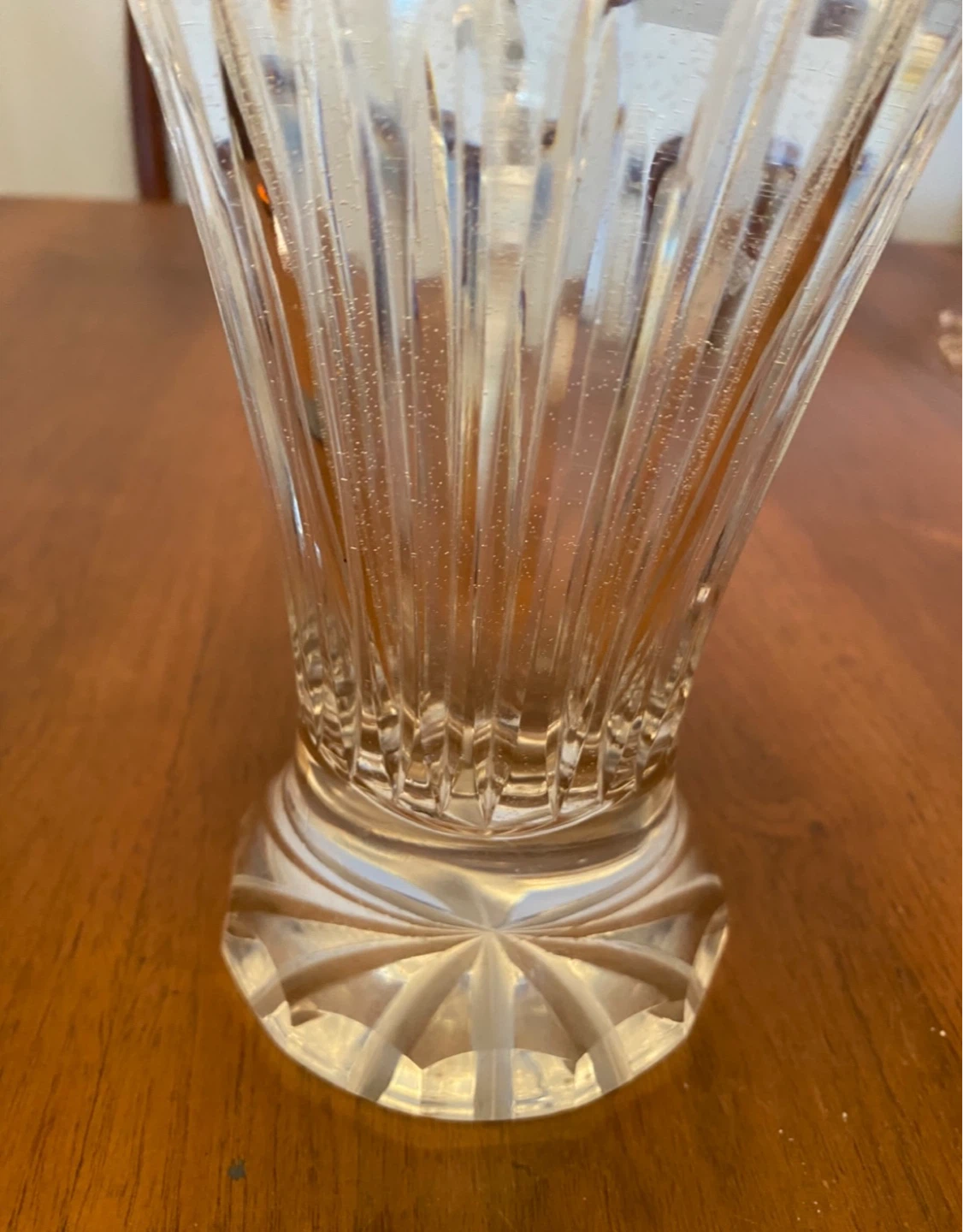 Vintage Etched Crystal Glass Vase - photo 5