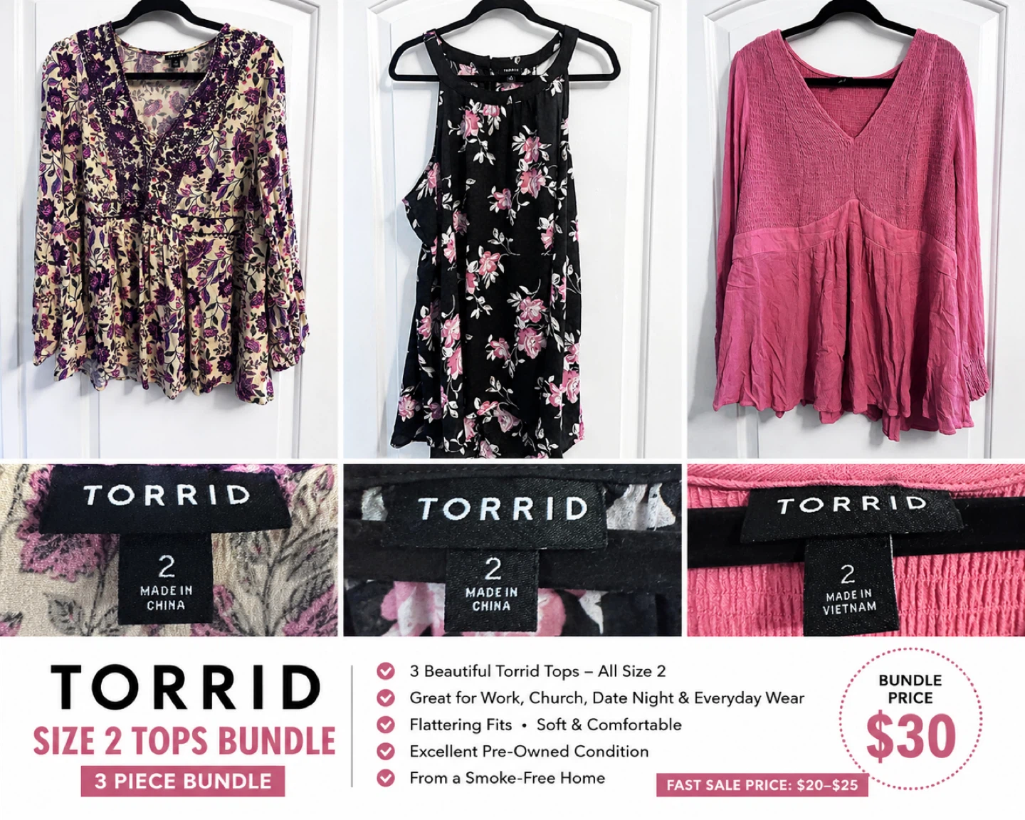 Torrid Size 2 Tops Bundle (3 Pieces)
