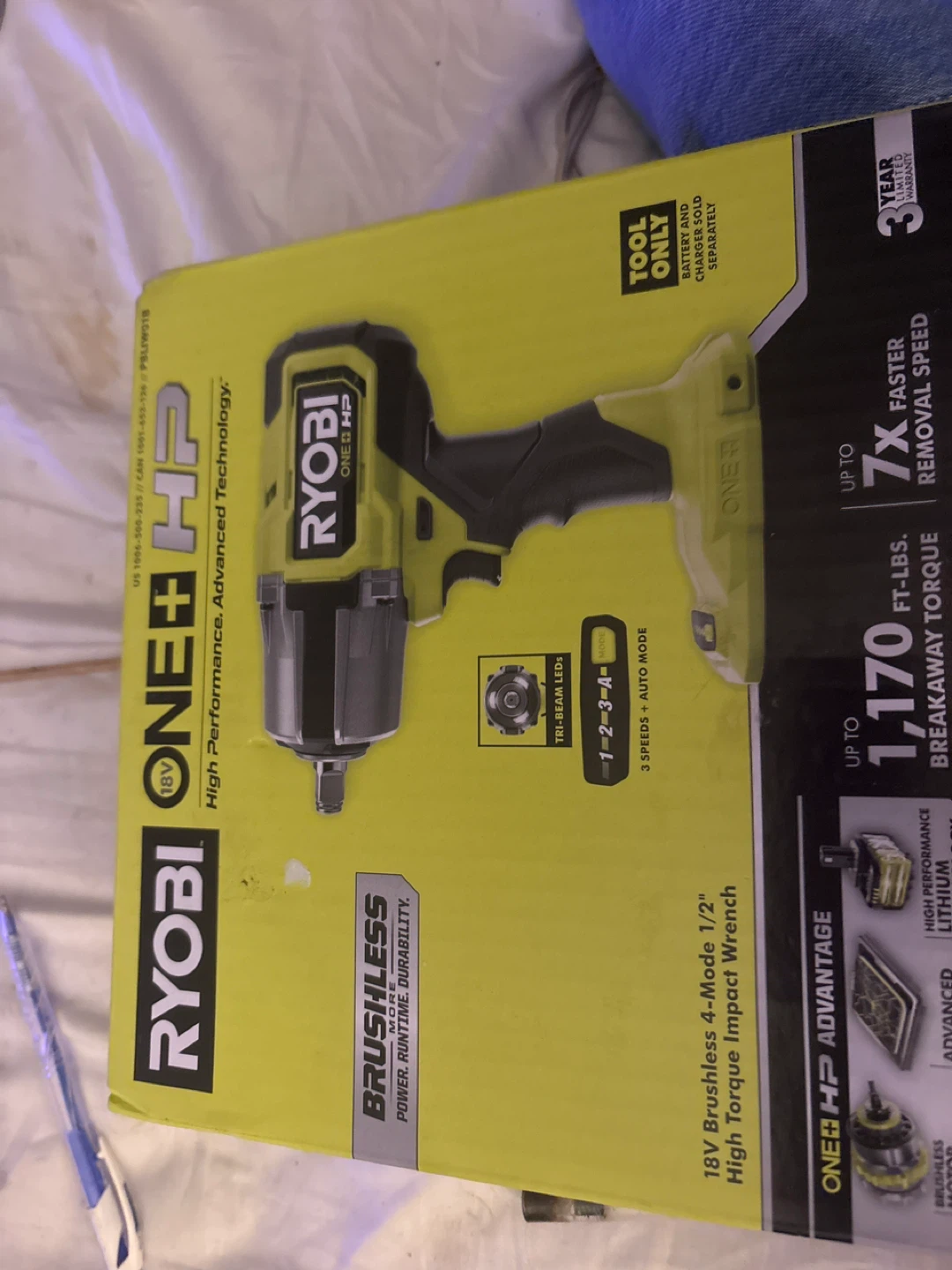 Ryobi ONE+ HP 18V  1/2" High Torque Impact Wrench (Tool Only)