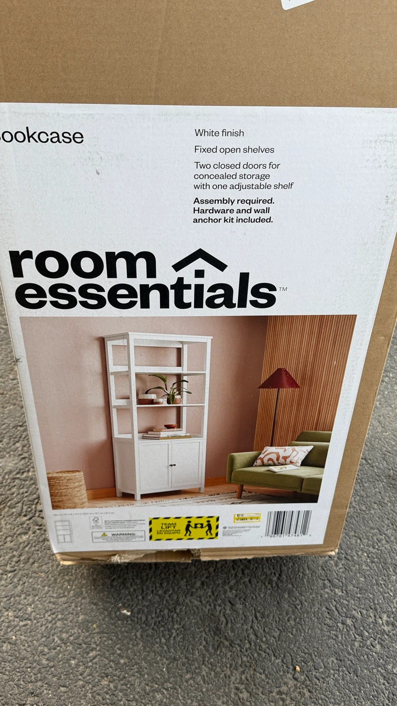 Room Essentials Bookcase with Cabinet - White - photo 2