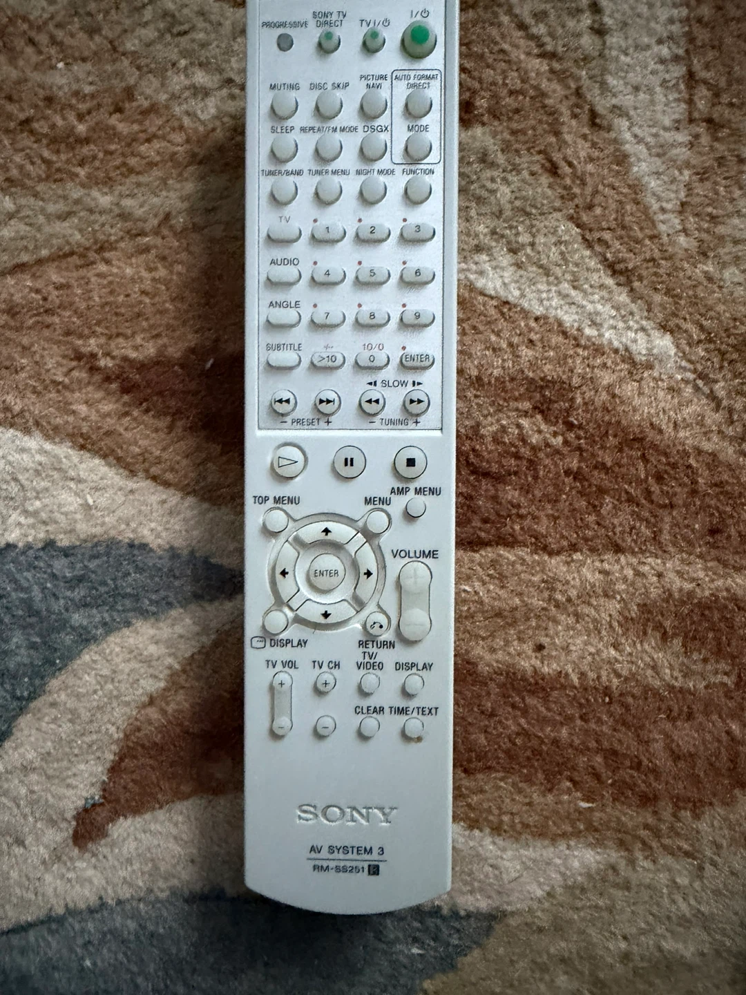 SONY RM-SS251 AV SYSTEM REMOTE CONTROL
