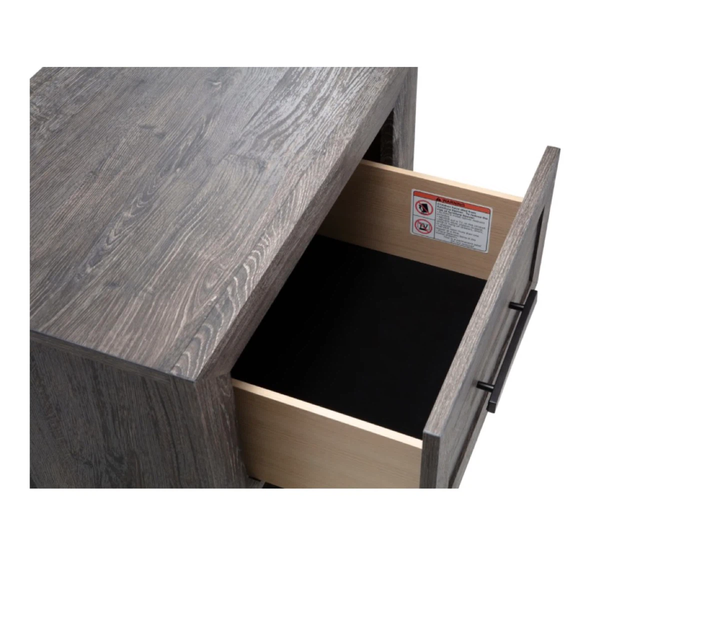 Gray Wood Nightstand with Drawer - photo 3