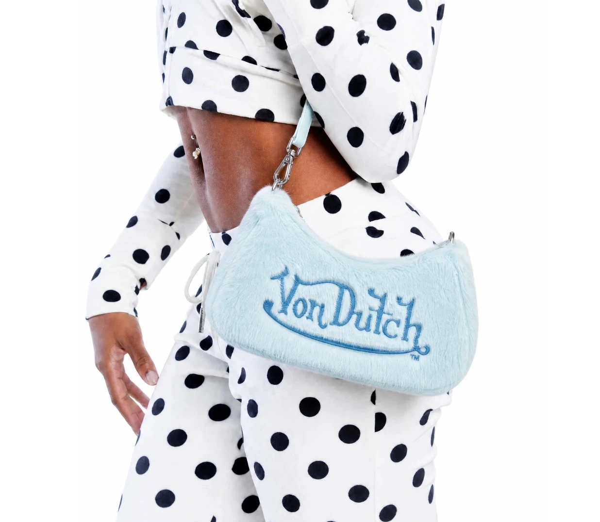 Brand New Von Dutch Light Blue Furry Shoulder Bag - Y2K - photo 3