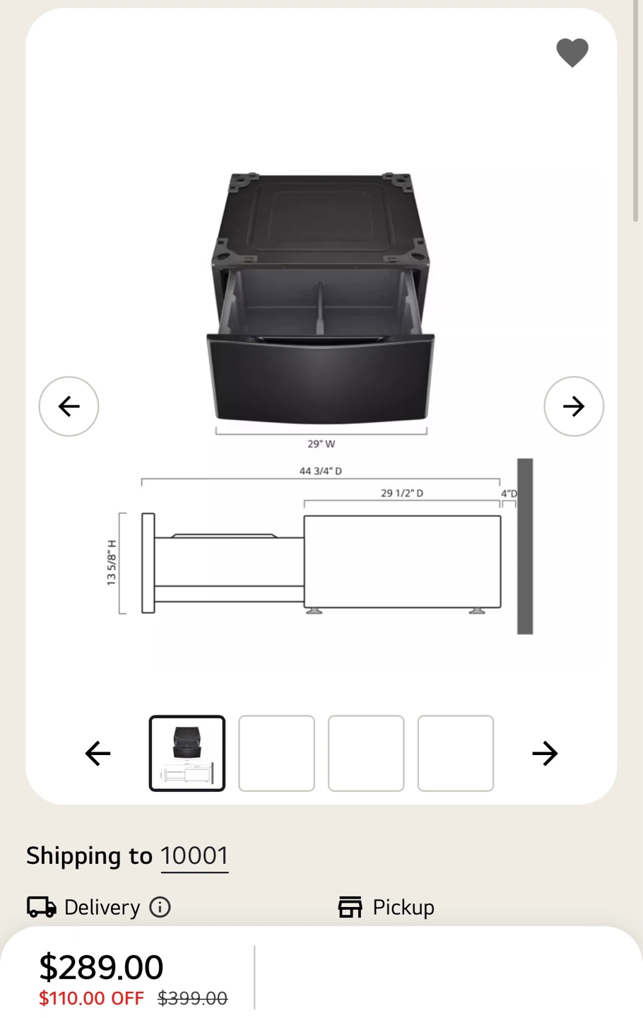 LG Laundry Pedestal - Black Steel - photo 3