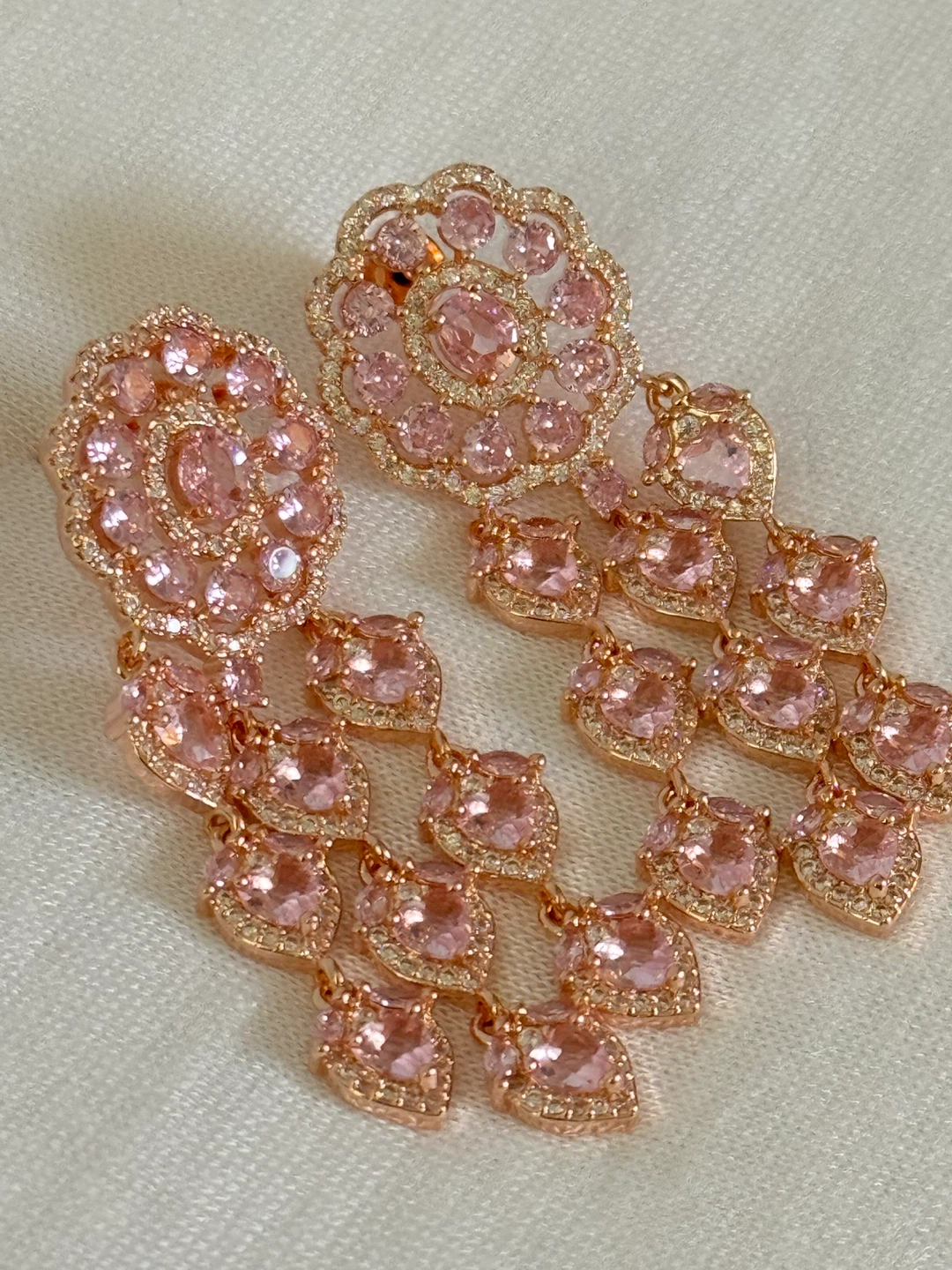 Pink Heart Dangle Earrings