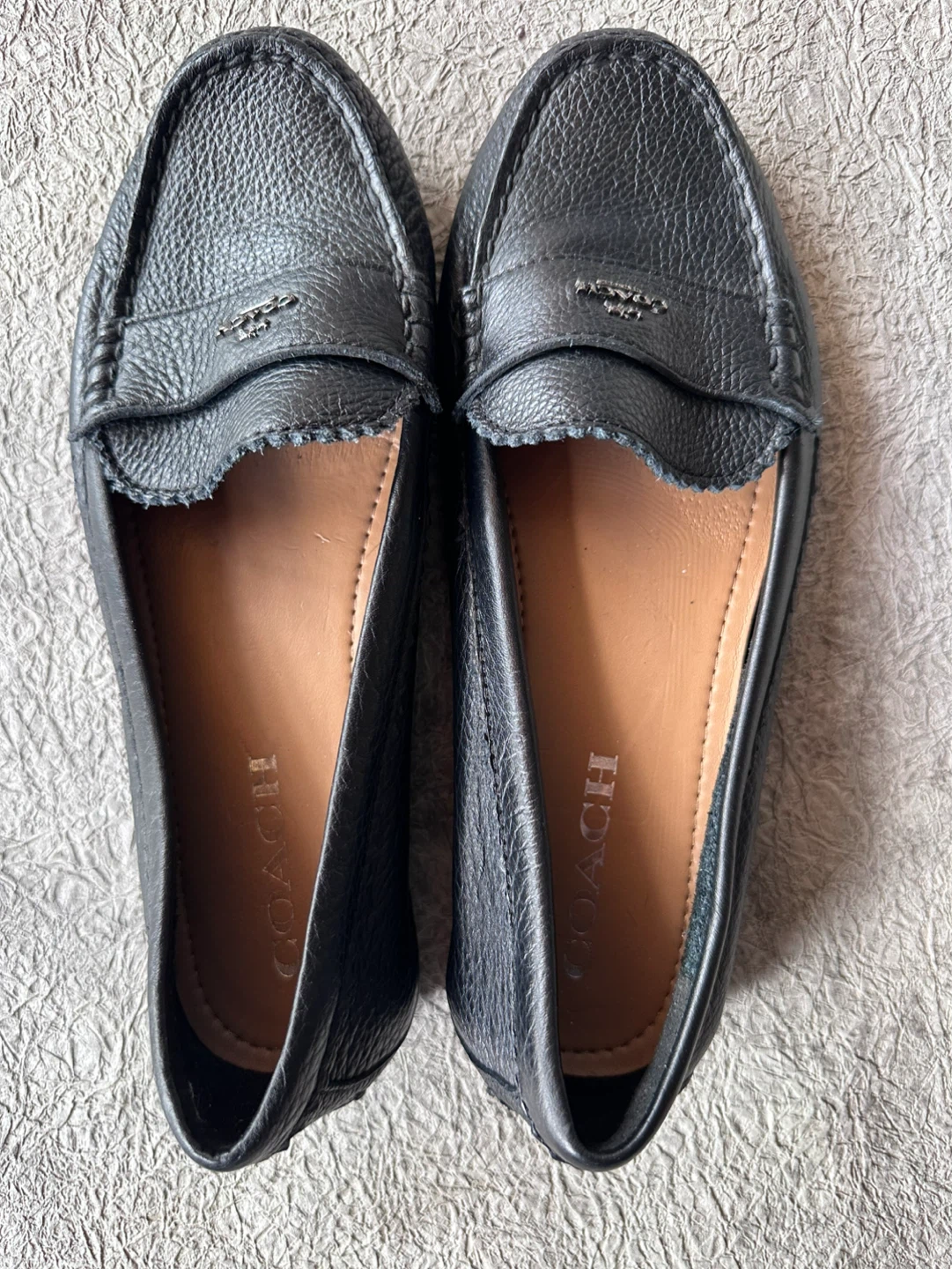 Coach Black Leather Loafers size US  7.5