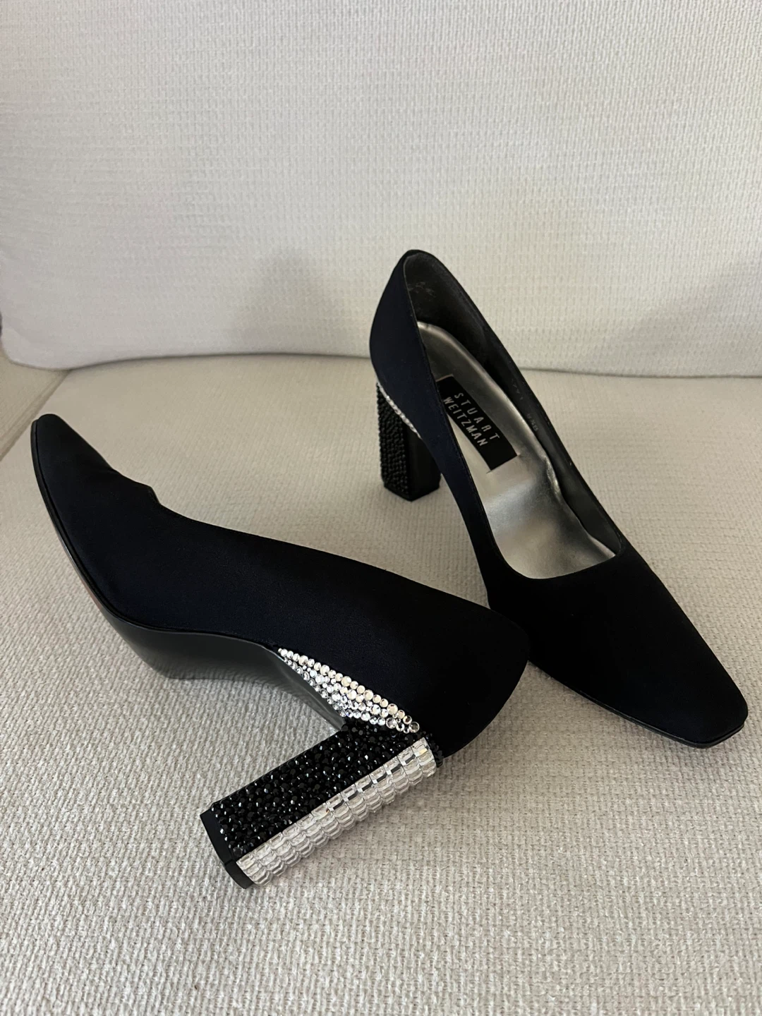 Stuart Weitzman Black Embellished Heels Size 8.5
