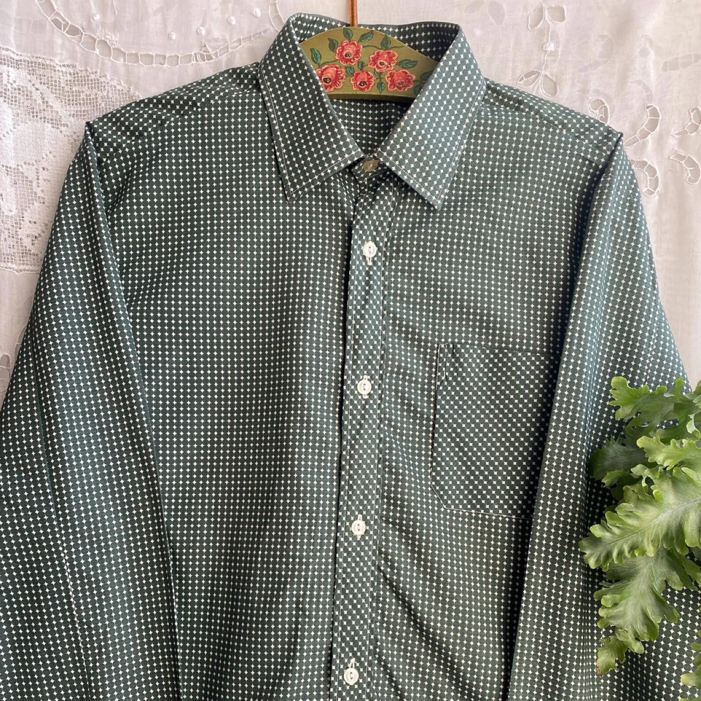 Vintage ‘70s Triola Polka-Dot Shirt - Size M/L (Tall)