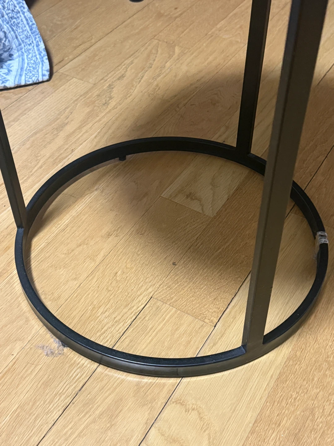 Round Wood and Metal Side Table - photo 2