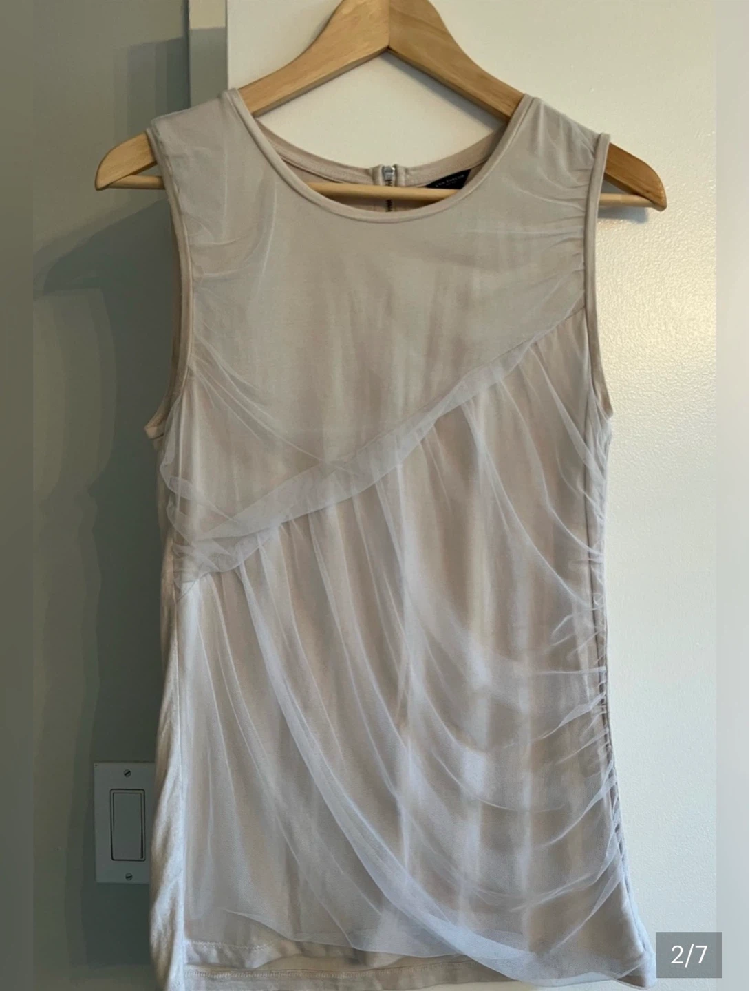 Ann Taylor Tulle Overlay Sleeveless Top ⚽