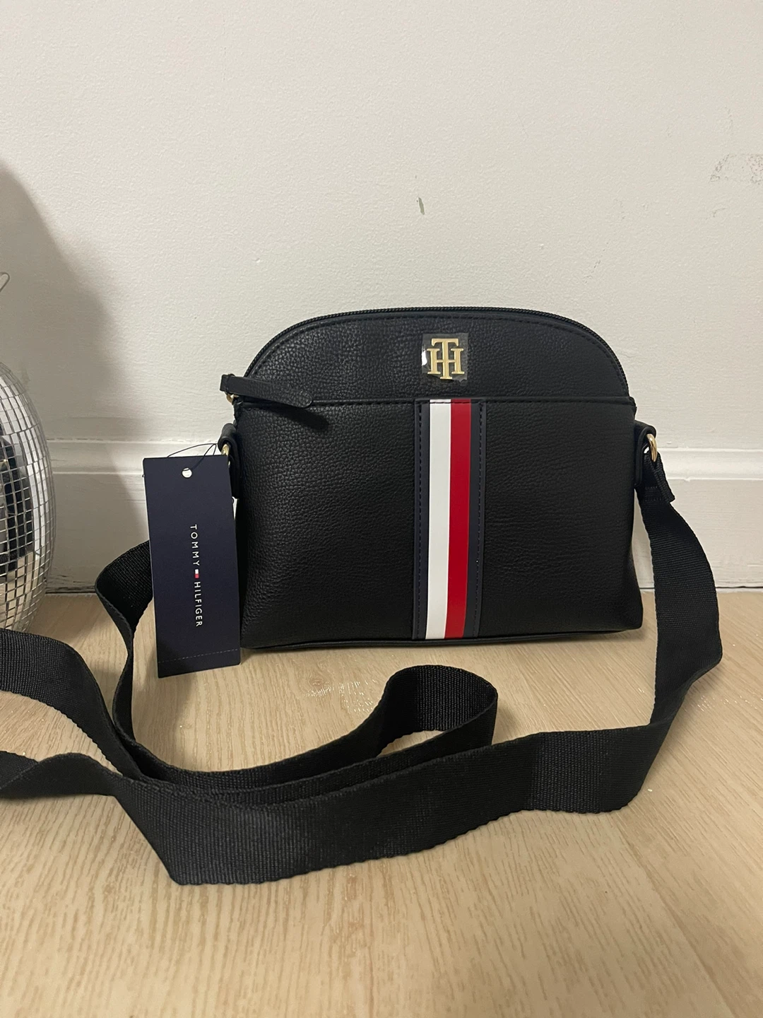 Tommy Hilfiger Black Leather Crossbody Bag
