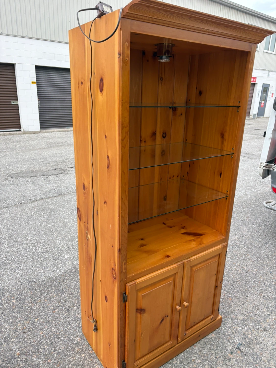 Free delivery used  Display Cabinet with Glass Shelves and Light - photo 5