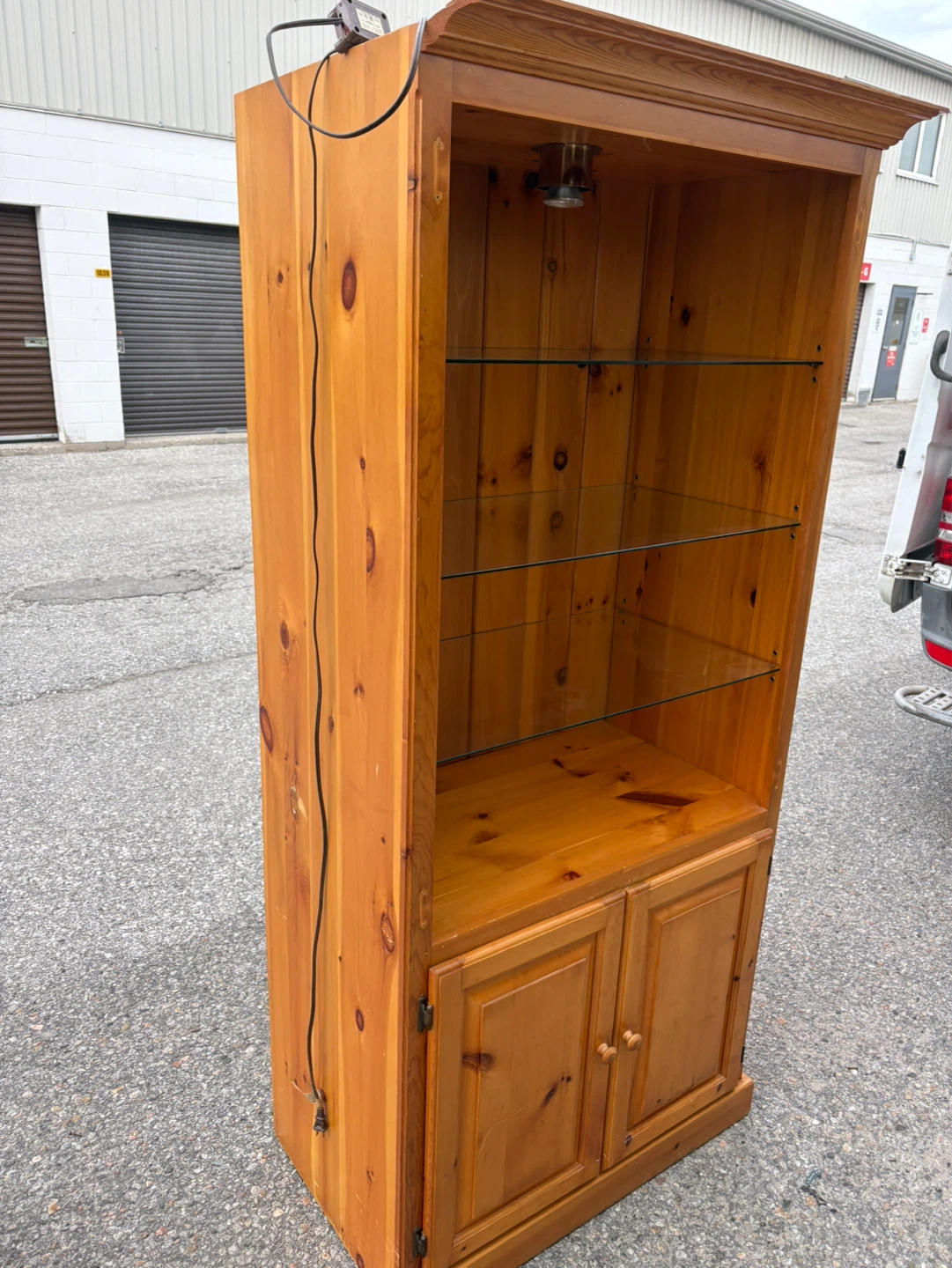 Free delivery used  Display Cabinet with Glass Shelves and Light - photo 4