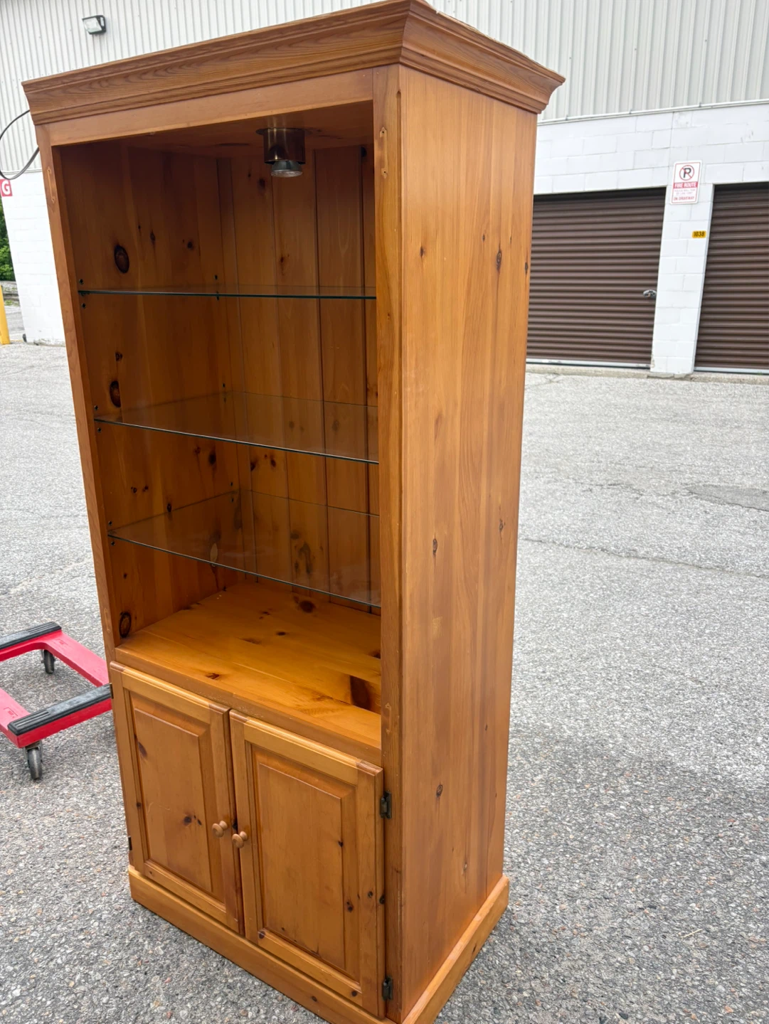 Free delivery used  Display Cabinet with Glass Shelves and Light - photo 3