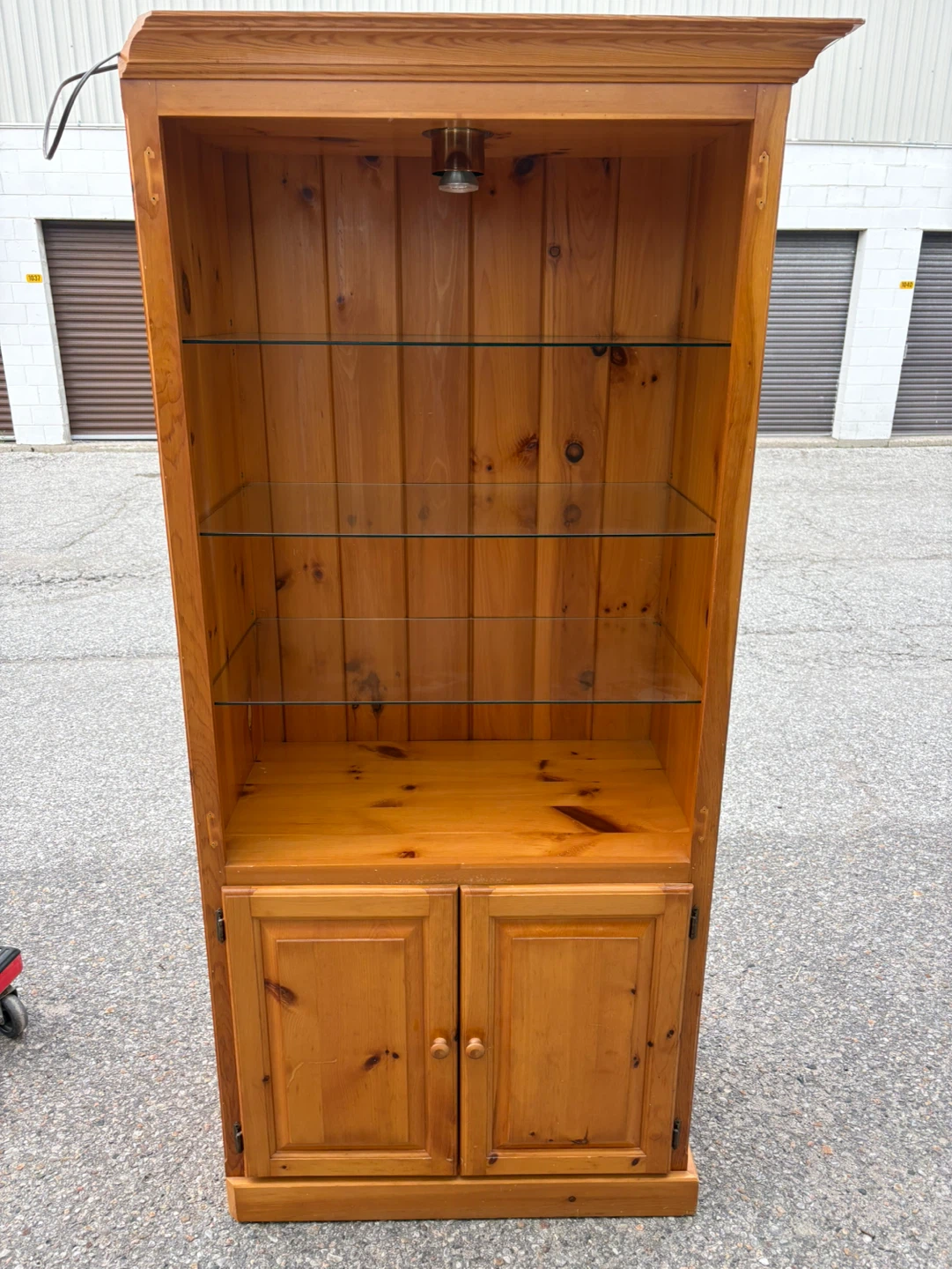 Free delivery used  Display Cabinet with Glass Shelves and Light - photo 2