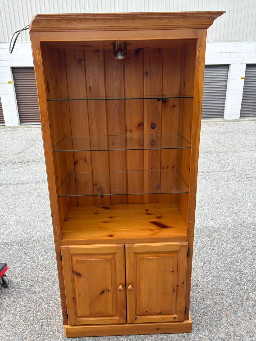 Free delivery used  Display Cabinet with Glass Shelves and Light