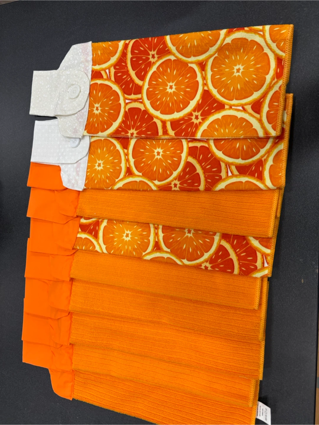 Assorted Hanging Kitchen Towels with Button Loop