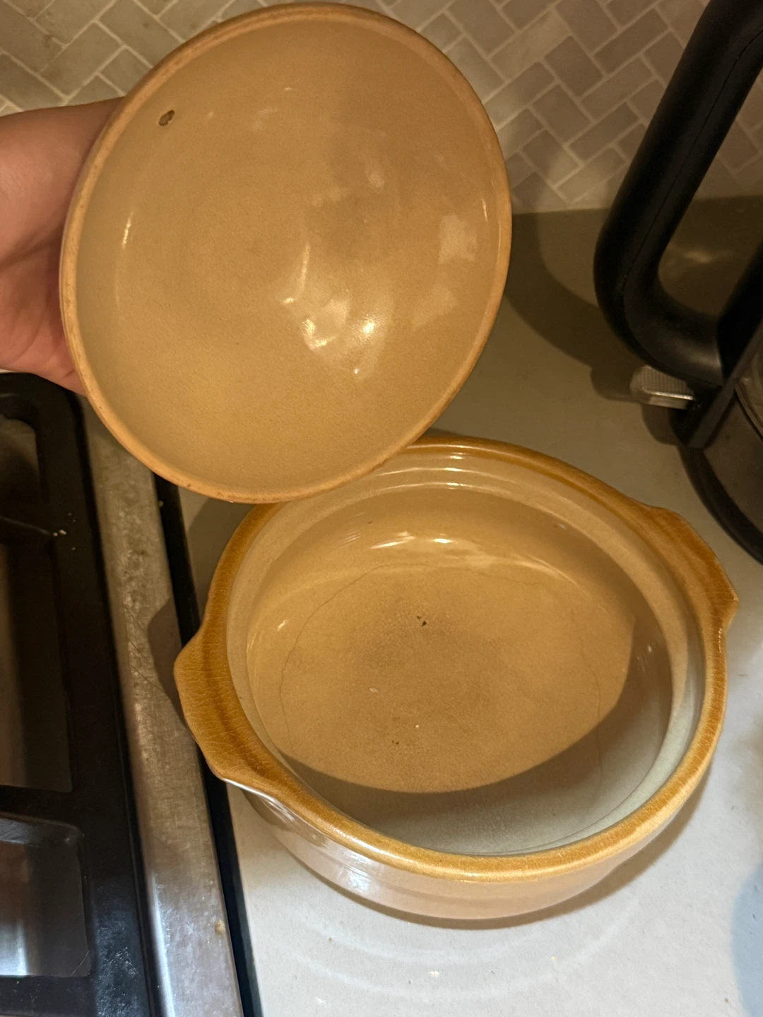 Vintage Ceramic Casserole Dish with Lid - photo 2