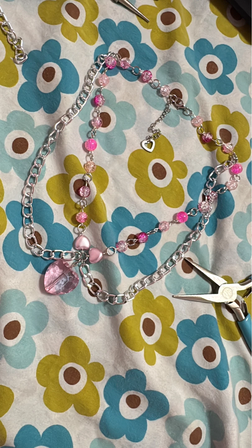Beaded Heart Charm Necklace - photo 3