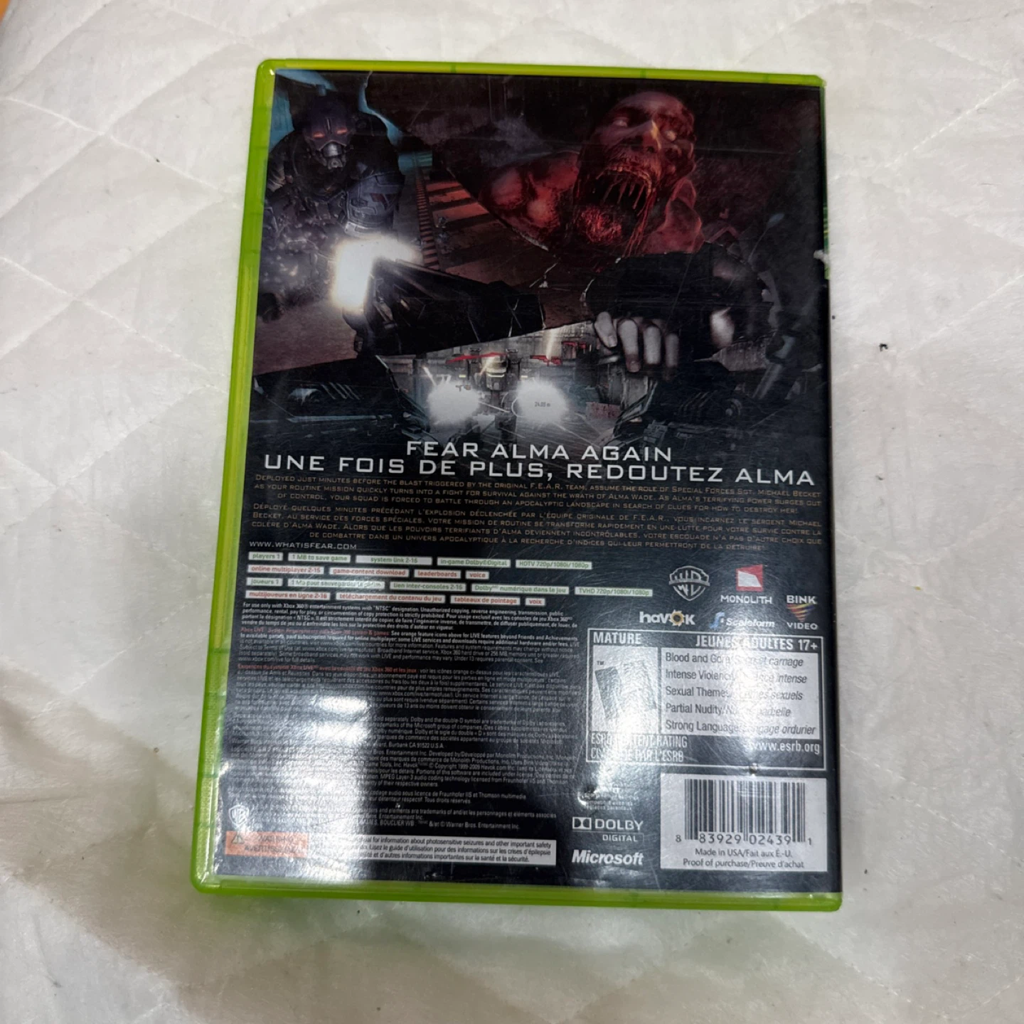 F.E.A.R. 2: Project Origin Xbox 360 Game - photo 3