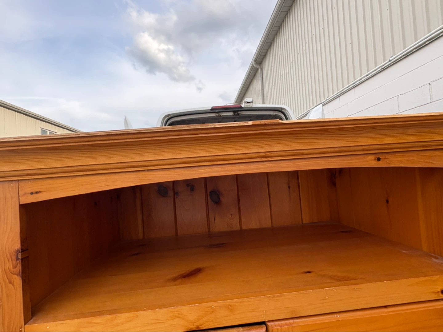 Free delivery used Wooden Armoire/Cabinet with Shelves - photo 3