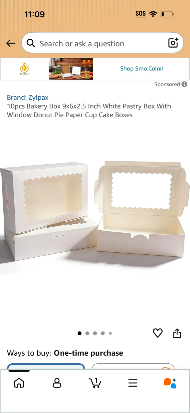 10 Zylpax Bakery Boxes White Pastry Boxes with Window