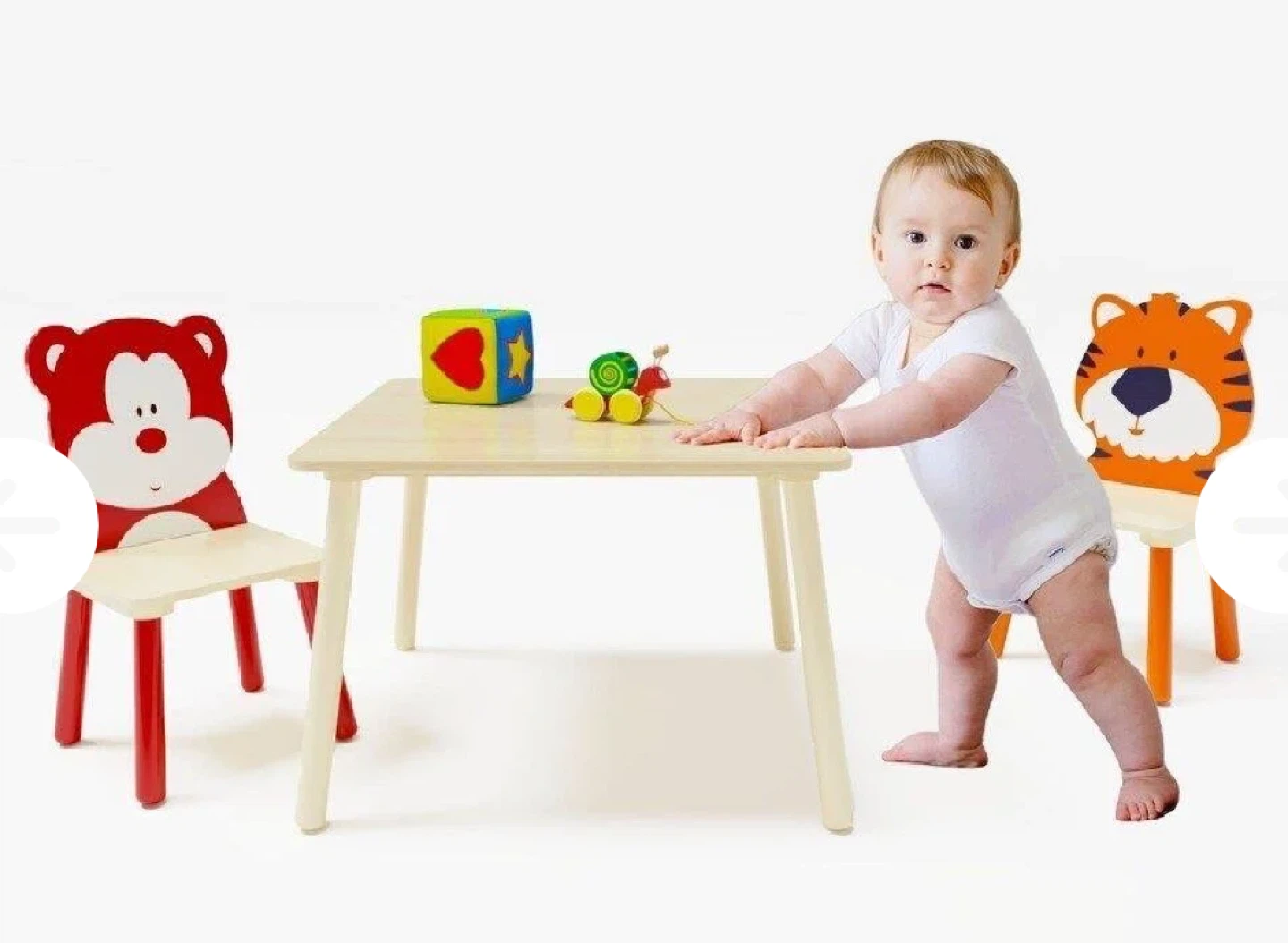 Wood Kids Table with 2 Chairs Set - photo 2
