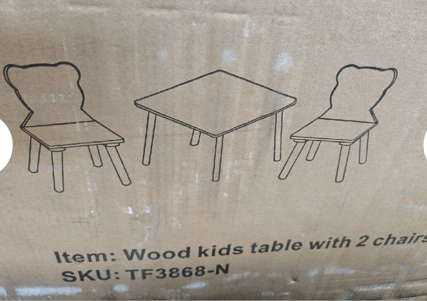 Wood Kids Table with 2 Chairs Set - photo 4
