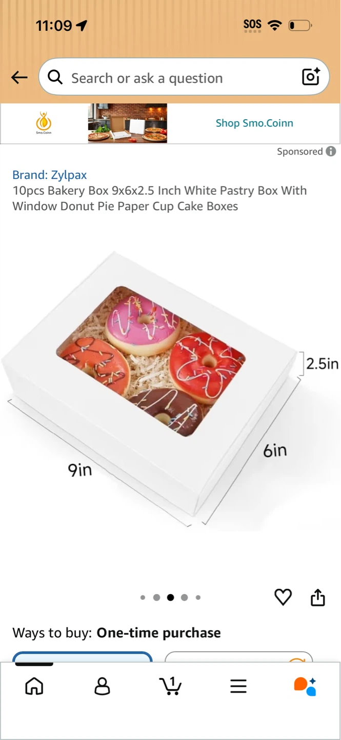 10 Zylpax Bakery Boxes White Pastry Boxes with Window - photo 4