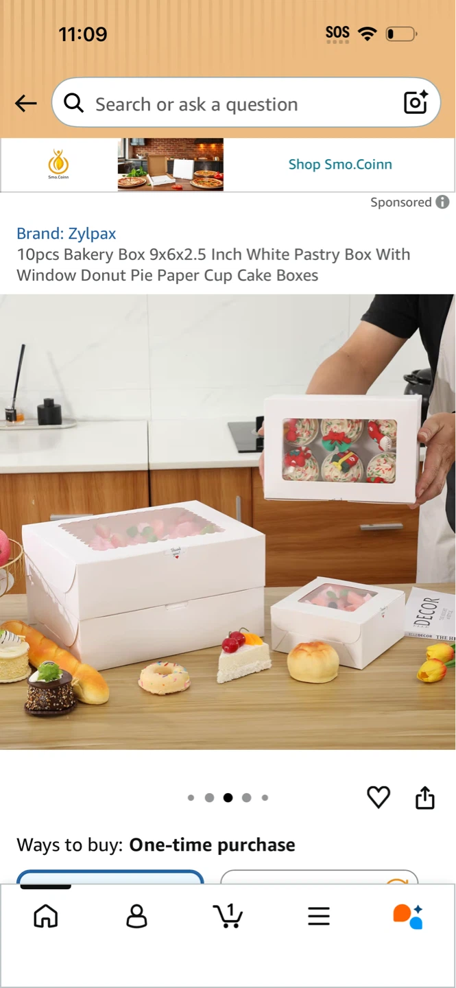 10 Zylpax Bakery Boxes White Pastry Boxes with Window - photo 2