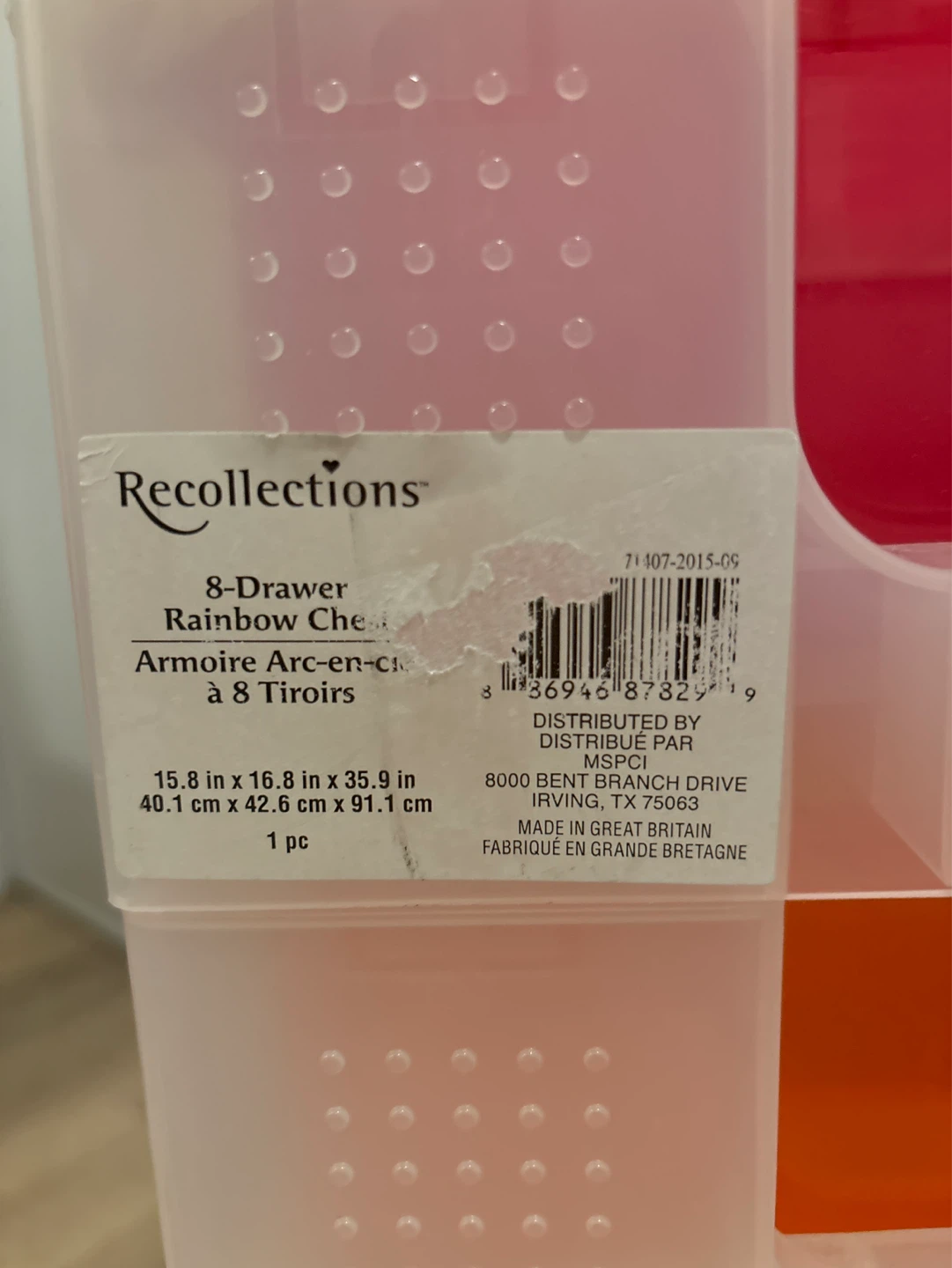[Moving sale] Recollections 8-Drawer Rainbow Rolling Cart - photo 3