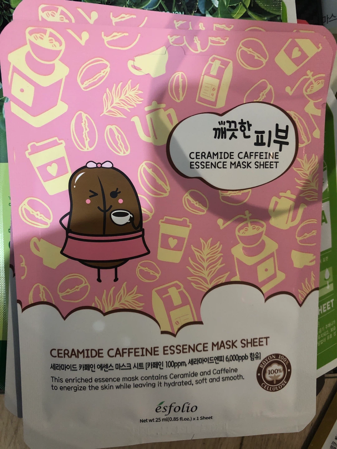 Esfolio Ceramide Caffeine Essence ⚽️Mask Sheet