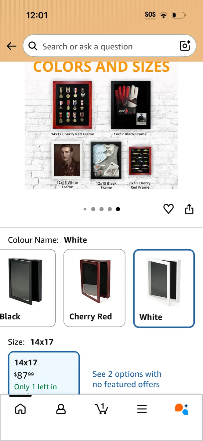 White 14x17 Shadow Box Frame
