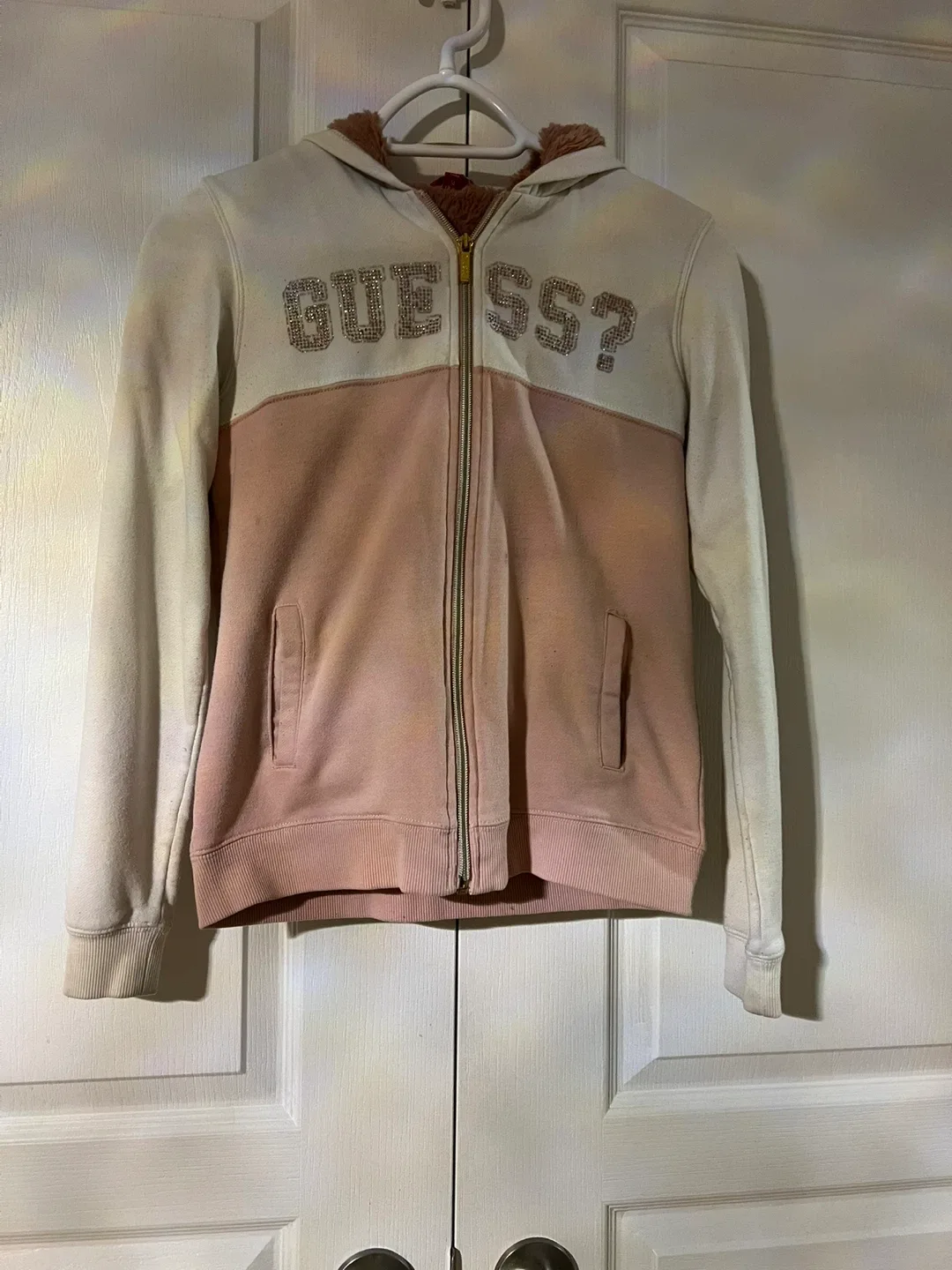 Guess? Zip-Up Hoodie with Fur Lining
