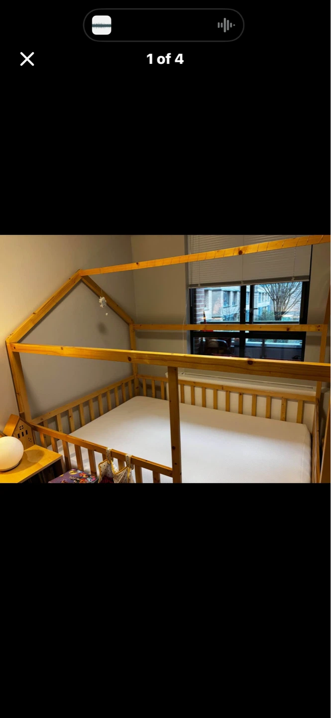 Montessori wooden house bed frame - photo 4
