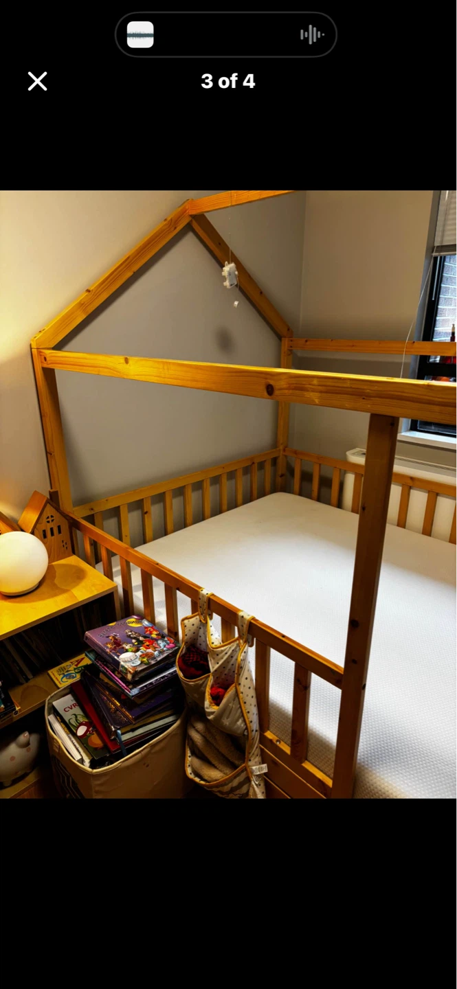 Montessori wooden house bed frame - photo 2