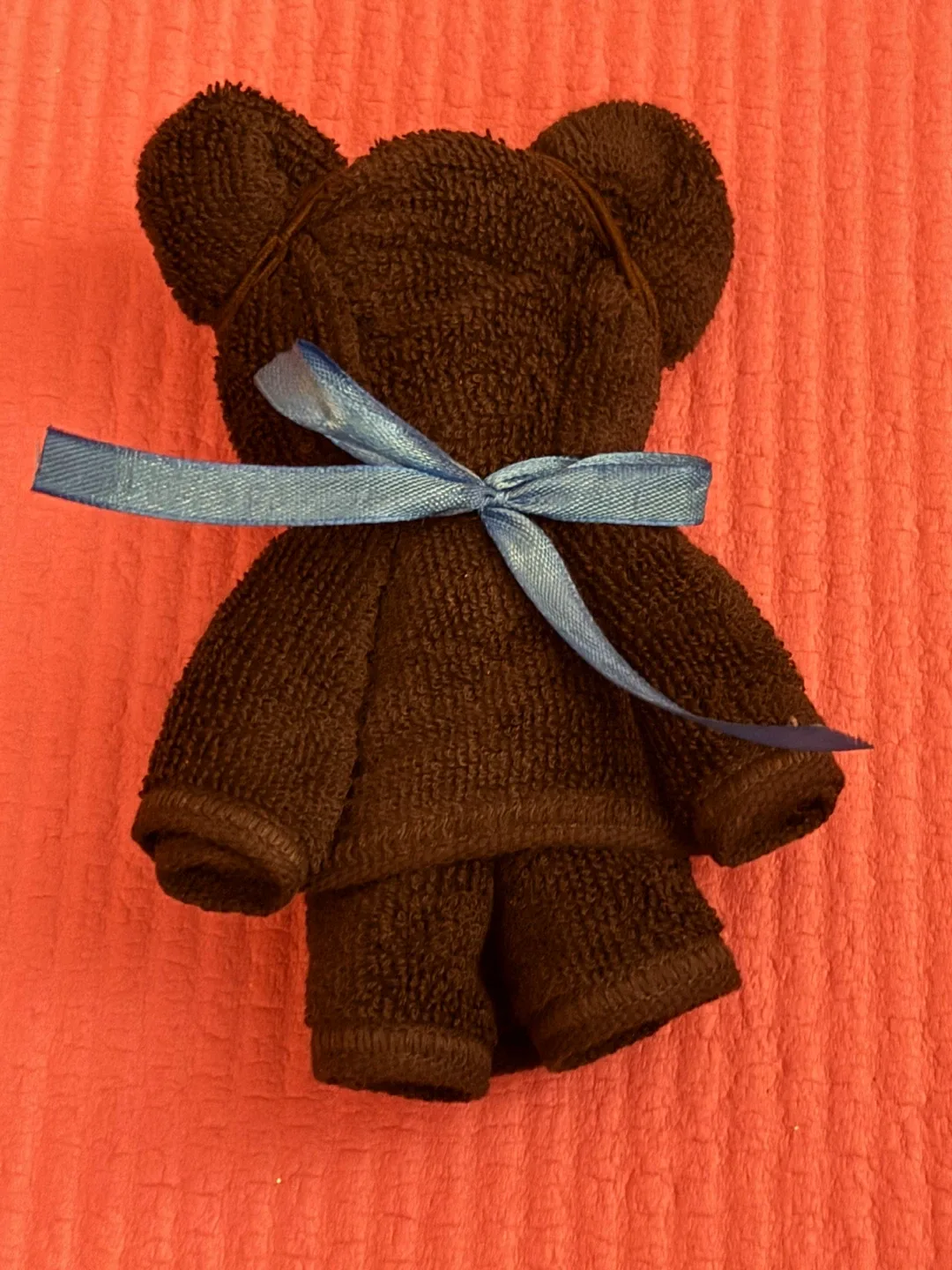 NEW⚽️Towel Teddy Bear with Blue Ribbon