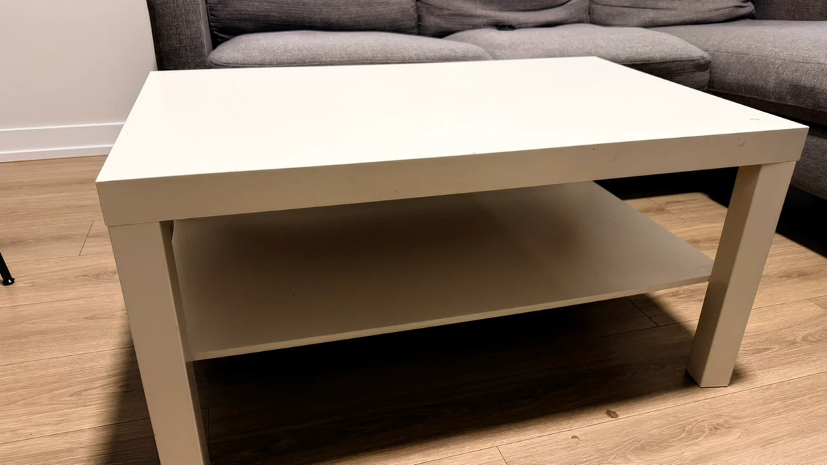 White Coffee Table with Shelf