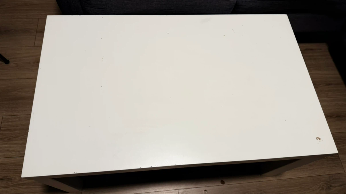 White Coffee Table with Shelf - photo 2