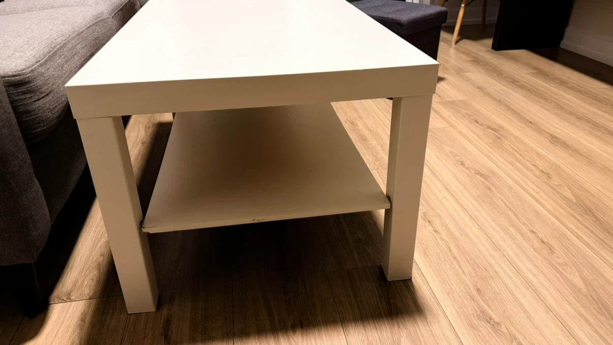 White Coffee Table with Shelf - photo 3
