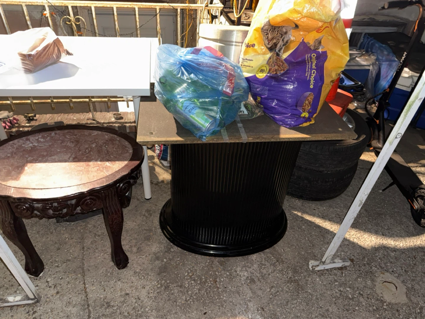 Black Round Wood Table with Ornate Legs - photo 3
