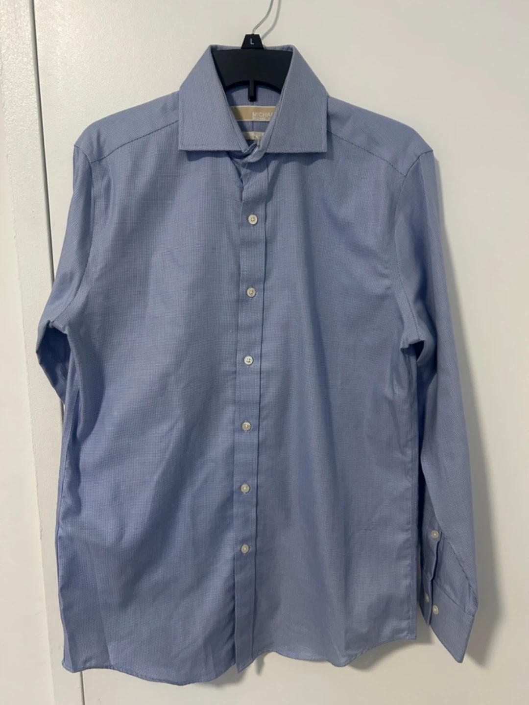 Michael Kors Men's Blue Non-Iron Dress Shirt