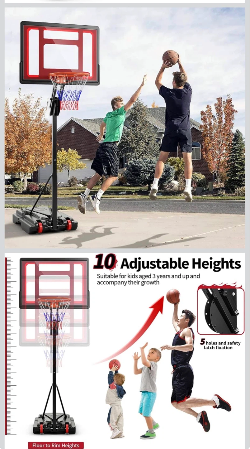 Giantex Portable Basketball Hoop - 3.5 FT to 8.5 FT - photo 2