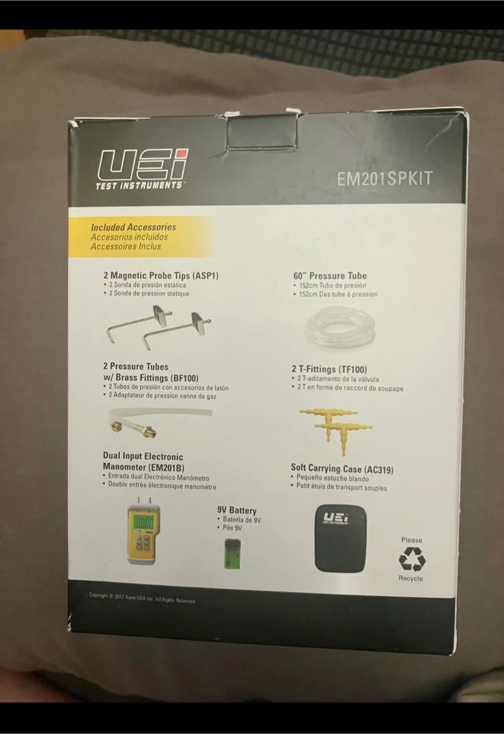UEi Test Instruments EM201SPKIT Static Pressure Kit - photo 2